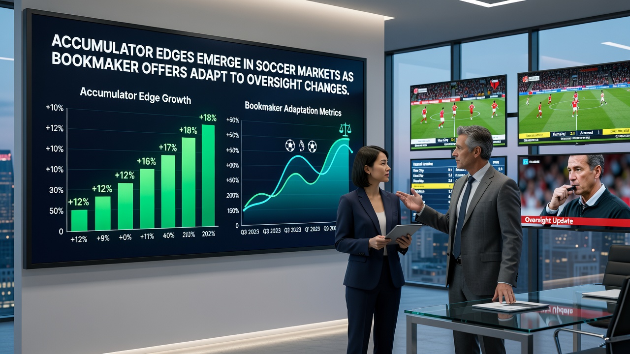 Bookmaker interface displaying adapted soccer accumulator promotions and market pricing in 2026