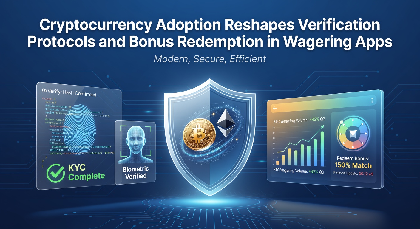 Cryptocurrency wallets interfacing with wagering app verification dashboards showing streamlined KYC flows