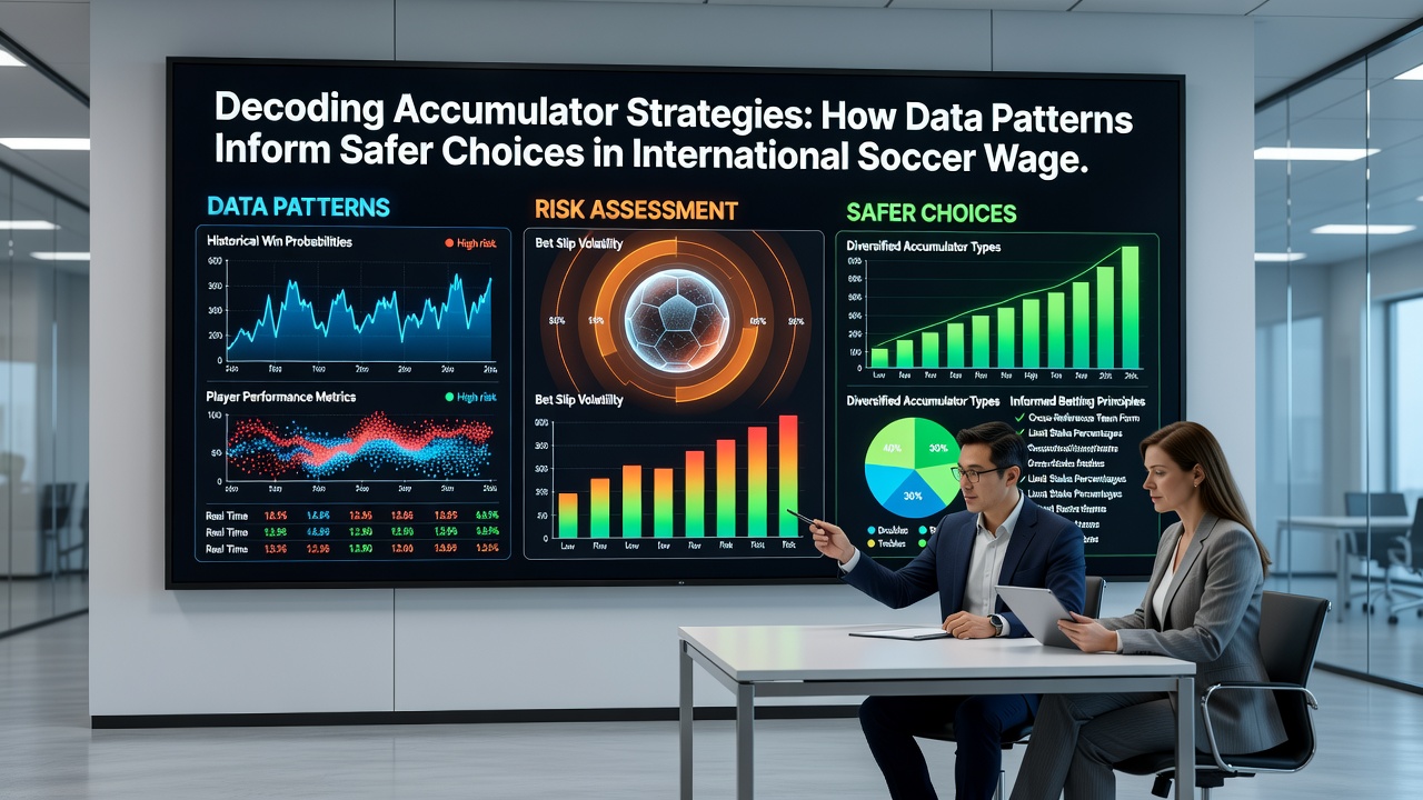 Charts displaying soccer team performance metrics and accumulator success rates across international tournaments