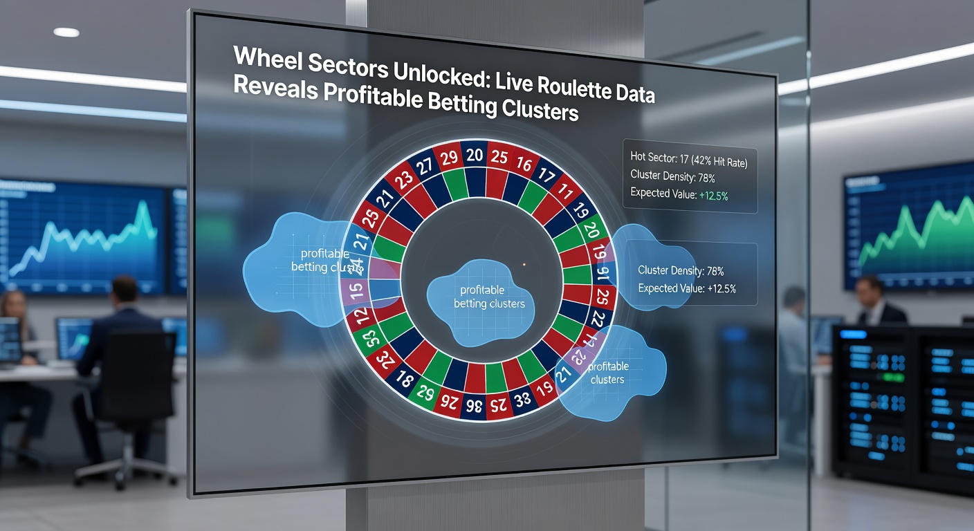Data visualization chart displaying heat maps of roulette wheel sectors from live game analytics, with color-coded clusters showing hit frequencies